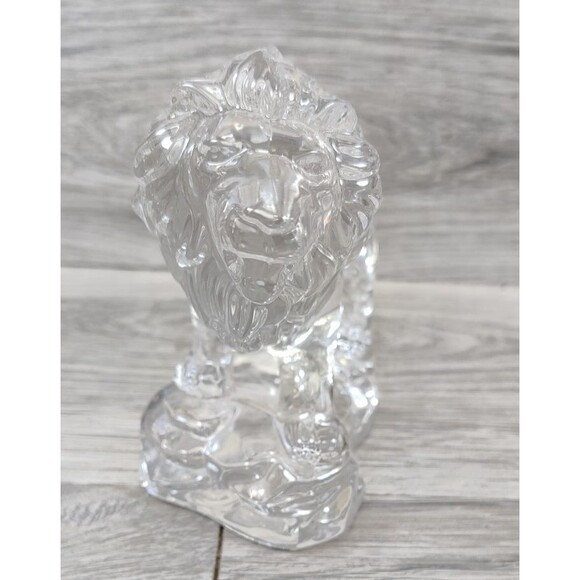 LION Princess House Wonders Of The Wild 24% Lead Crystal Clear Made In Germany - Picture 4 of 9
